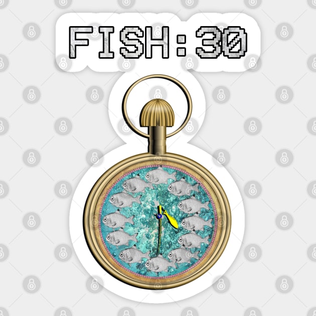 Funny Fishing Quote FISH:30 Hobby Gift Retro Distressed Graphic Sticker by tamdevo1